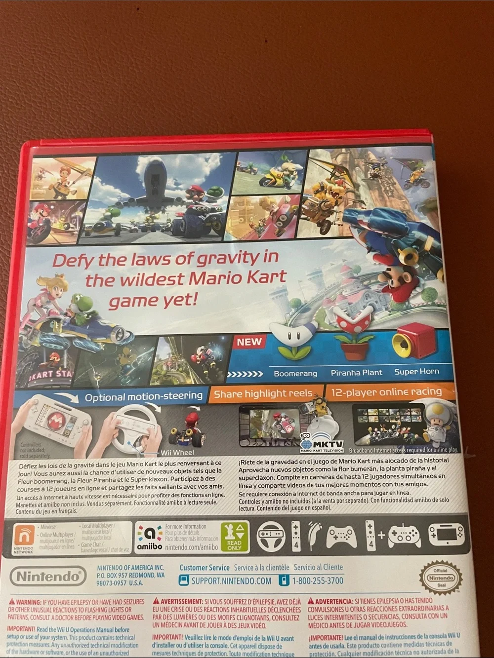 Nintendo Mario Kart 8 Wii U - Red Case with Colorful Cover Art